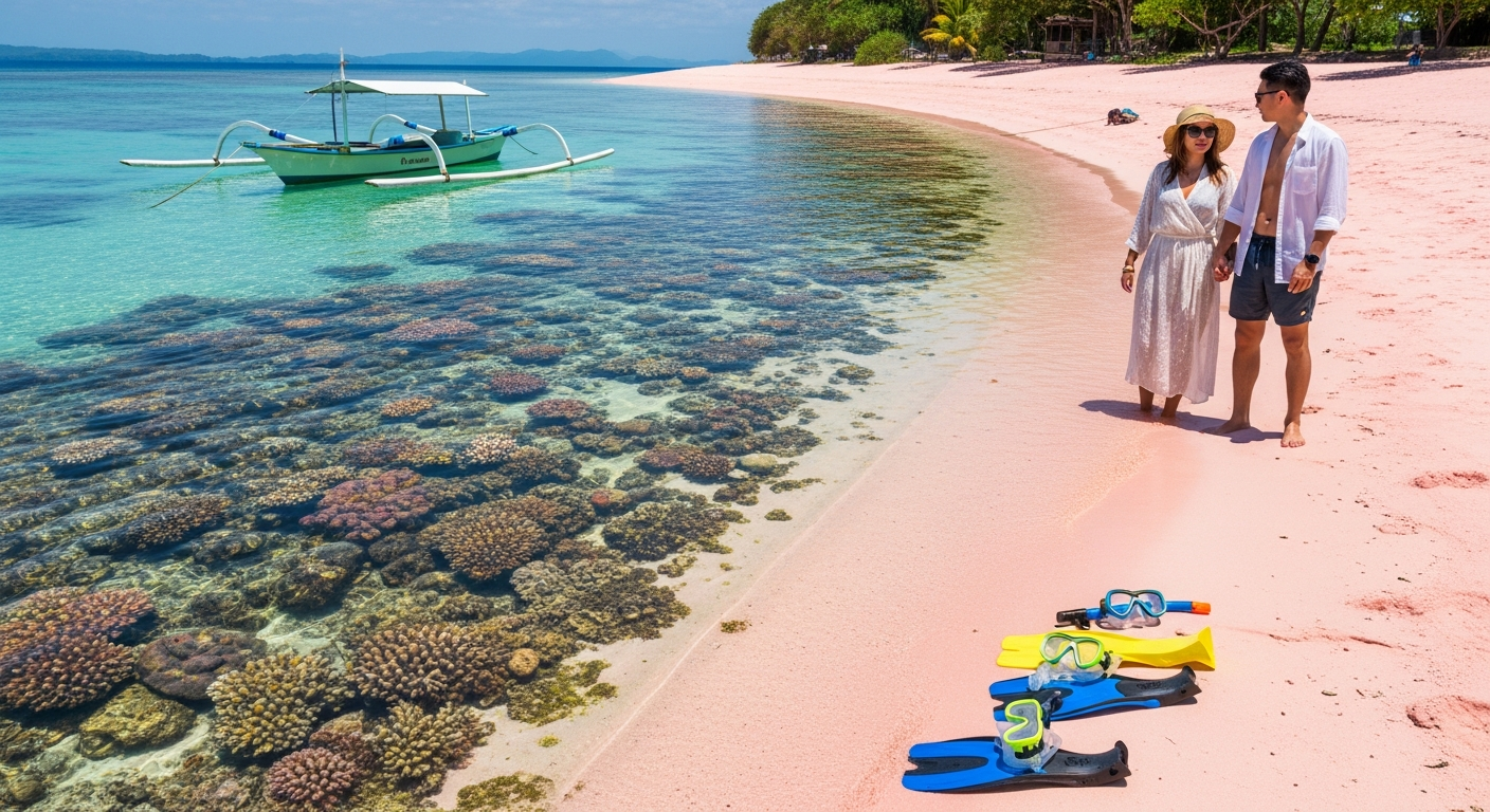 What exactly is included in this Pink Beach Lombok day trip package?